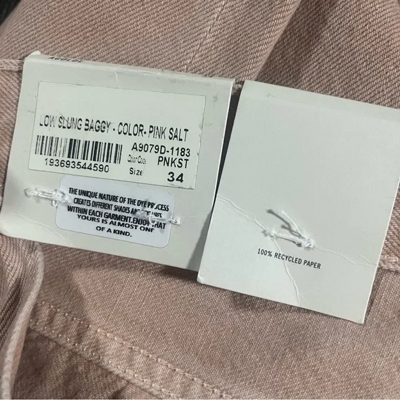 NWT AGOLDE Low Slung Baggy Pink Denim Pants - Picture 11 of 13